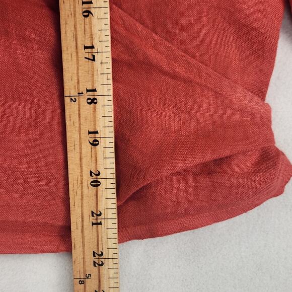 Scandal Made in Italy 100% Linen Wrap Top Women’s SZ M Salmon Colorway Long Slvs - Picture 10 of 15